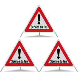 TRIOPAN Faltsignal 90 R2 Retro-reflektierend mit Etui (3x Service du feu)