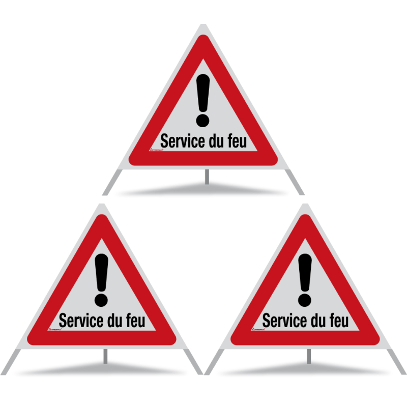 TRIOPAN Faltsignal 90 R2 Retro-reflektierend mit Etui (3x Service du feu)