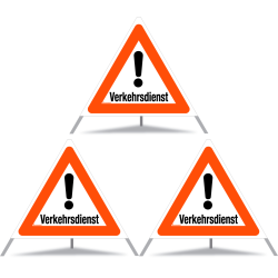 TRIOPAN Faltsignal 90 Tagesleuchtend mit Etui (3x Verkehrsdienst)