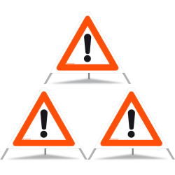 TRIOPAN Faltsignal 60 Tagesleuchtend mit Etui (3x Andere Gefahren)