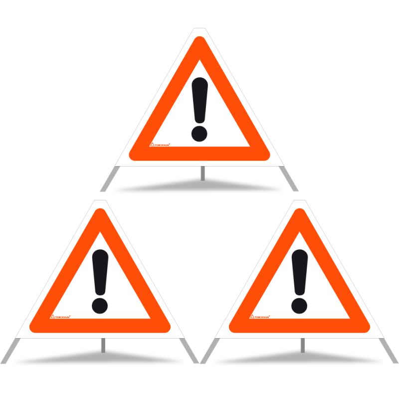 TRIOPAN Faltsignal 60 Tagesleuchtend mit Etui (3x Andere Gefahren)