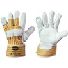 120 Paar BOMBAY STRONGHAND® Handschuhe aus Rind-Vollleder in Natur/Gelb, CAT 2 zertifiziert
