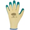 120 Paar Stronghand Spezialgrip Handschuhe aus Polyester mit Schrumpflatex, gelb/grün, Kategorie 2