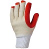120 Paar Stronghand® Handschuhe aus Baumwolle und Polyester mit Latexbeschichtung in Weiss und Orange, Kat 2