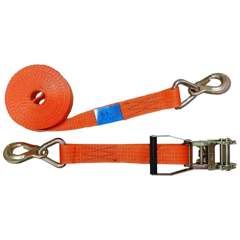 2-teilig Zurrgurt 5000kg / 8m - 50mm Ratsche mit Druckratsche und Sicherungshaken