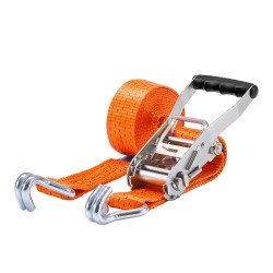 50x stk. Zurrgurt 5000kg 2-teilig 50mm – 8 m mit Druckratsche und Doppelspitzhaken – 2500daN in 5 Farben