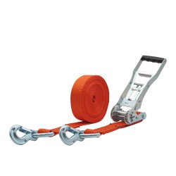 50x stk. Zurrgurt 5000kg 2-teilig 50mm – 8 m mit Langarm-Druckratsche und Sicherungszurrhaken – 2500daN in 5 Farben