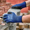 120 Paar STRONGHAND® Handschuhe aus Polyester mit Latex-Beschichtung in dunkelblau/grau, Kategorie 2