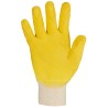 120 Paar STRONGHAND® Handschuhe aus Baumwoll-Trikot mit Latex-Beschichtung in Natur und Gelb, Kategorie 2