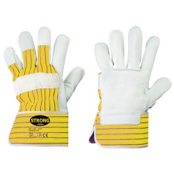 120 Paar AGRA STRONGHAND® Handschuhe aus Rind-Vollleder in Natur/Gelb, Kategorie 2