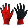 120 Paar GOODJOB® Handschuhe aus Polyester mit Schrumpflatex-Beschichtung in Rot/Schwarz, Kategorie 2