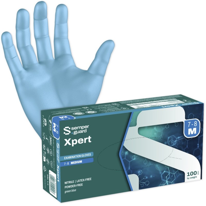 10 Box XPERT SEMPERGUARD Nitril-Handschuhe puderfrei blau CAT 3 lebensmitteleignet