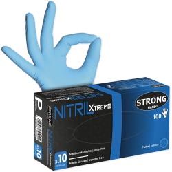 10 Box XTREME BLUE Nitrilhandschuhe, extra stark, puderfrei, EN ISO 374, Kategorie 3, blau