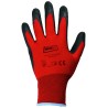 120 Paar GOODJOB® Handschuhe aus Polyester mit Schrumpflatex-Beschichtung in Rot/Schwarz, Kategorie 2