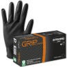 10 Box Stronghand Nitril Handschuhe schwarz puderfrei mit Diamantmuster, EN ISO 374, Kat 3
