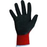 120 Paar GOODJOB® Handschuhe aus Polyester mit Schrumpflatex-Beschichtung in Rot/Schwarz, Kategorie 2