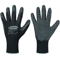 120 Paar FINEGRIP STRONGHAND® Handschuhe aus Polyamid mit Schrumpflatex-Beschichtung, schwarz, Kategorie 2