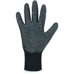 120 Paar FINEGRIP STRONGHAND® Handschuhe aus Polyamid mit Schrumpflatex-Beschichtung, schwarz, Kategorie 2