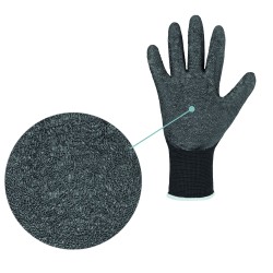 120 Paar FINEGRIP STRONGHAND® Handschuhe aus Polyamid mit Schrumpflatex-Beschichtung, schwarz, Kategorie 2