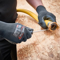 120 Paar OPTIGRIP OPTIFLEX Handschuhe aus Polyamid mit Schrumpflatex-Beschichtung in Schwarz, Kategorie 2