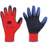 120 Paar TIP GRIP STRONGHAND Handschuhe aus Polyester mit Schrumpflatex-Beschichtung in Rot, Schwarz und Blau, Kat 2