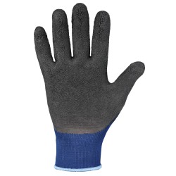 120 Paar LAFOGRIP STRONGHAND® Handschuhe aus Polyester mit Latexbeschichtung in Blau/Schwarz, Kat 2