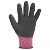 120 Paar Lady Flexter Stronghand Handschuhe aus Polyester mit Latexbeschichtung in Pink/Schwarz, KAT 2