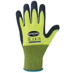 120 Paar FLEXTER STRONGHAND® Handschuhe aus Polyester mit Latex-Beschichtung in Gelb/Grau, Kategorie 2