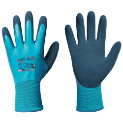 120 Paar AQUA GUARD OPTI FLEX® Handschuhe aus Polyamid und Latex in Blau und Dunkelblau, Kategorie 2