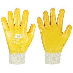 144 Paar AMARILLO STRONGHAND® Handschuhe aus Baumwolle und Nitril in Natur und Gelb, Kategorie 2
