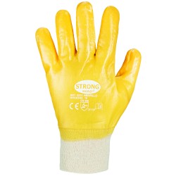 144 Paar AMARILLO STRONGHAND® Handschuhe aus Baumwolle und Nitril in Natur und Gelb, Kategorie 2