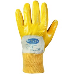 144 Paar TORONTO STRONGHAND® Arbeitshandschuhe aus Baumwolle mit Nitril-Beschichtung in Gelb, Kategorie 2