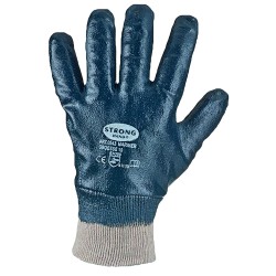 144 Paar Mariner Stronghand Baumwollhandschuhe mit Nitrilbeschichtung in Blau, Kategorie 2