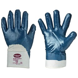 144 Paar BLUESTAR STRONGHAND® Handschuhe aus Baumwolle und Jersey mit Nitril-Beschichtung in Blau, Kat 2
