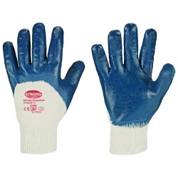 144 Paar NITRILSTAR STRONGHAND® Nitrilhandschuhe aus Baumwolle/Jersey in blau, Kategorie 2