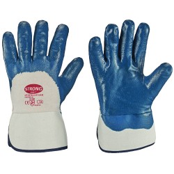 144 Paar BLAUSTAR STRONGHAND® Arbeitshandschuhe aus Baumwolle und Jersey mit Nitril-Beschichtung in Blau, Kat 2