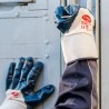 144 Paar BLAUSTAR STRONGHAND® Arbeitshandschuhe aus Baumwolle und Jersey mit Nitril-Beschichtung in Blau, Kat 2