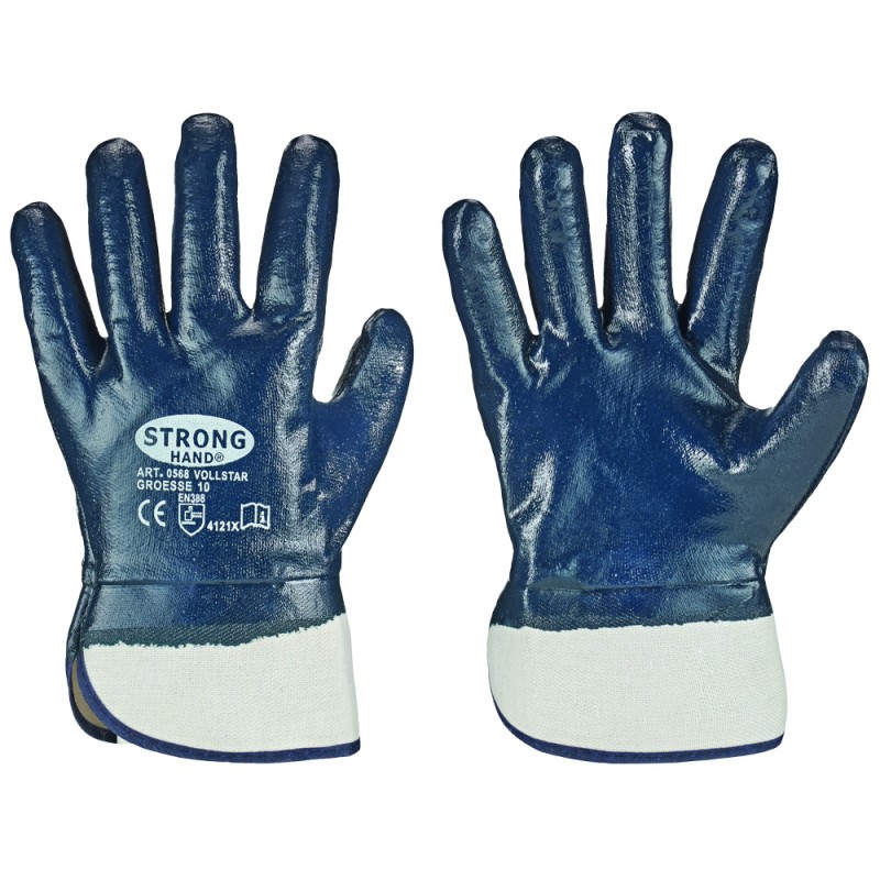 144 Paar VOLLSTAR STRONGHAND® Handschuhe aus Baumwolle und Nitril in Blau, Kategorie 2