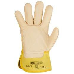 60 Paar LION STRONGHAND® Handschuhe aus Rind-Vollleder in bisquit-beige/gelb, CAT 2 zertifiziert