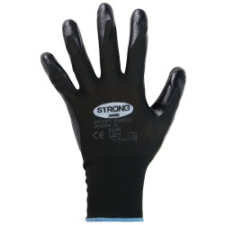 240 Paar SHANTOU STRONGHAND® Handschuhe aus Polyester/Nitril, schwarz, Kategorie 2