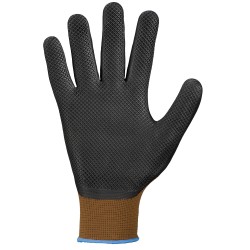 120 Paar DALIAN STRONGHAND® Arbeitshandschuhe aus Polyamid (Nylon) mit Nitrilschaum, braun/schwarz, Kategorie 2