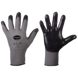 240 Paar DATONG STRONGHAND® Handschuhe aus Polyamid (Nylon) mit Nitrilschaum in Grau/Schwarz, Kat 2