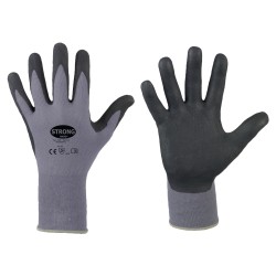 120 Paar BATAN STRONGHAND® Handschuhe aus Polyamid und Elasthan mit Nitrilschaum, grau/schwarz, Kat 2