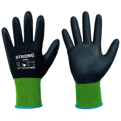 120 Paar Stronghand TOUCH BATAN Handschuhe aus Polyamid und Elasthan mit Nitrilschaum, schwarz, ESD, Kat 2