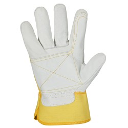 60 Paar Stronghand Heavy Duty Handschuhe aus Rind-Vollleder in natur/gelb, CAT 2 zertifiziert