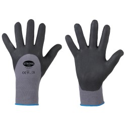 120 Paar BUSHAN STRONGHAND® Handschuhe aus Polyamid mit Nitrilschaum, grau/schwarz, Kategorie 2