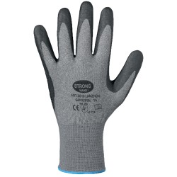120 Paar LANZHOU STRONGHAND® Handschuhe aus Polyester mit Nitrilschaumbeschichtung in Grau/Schwarz, Kat 2