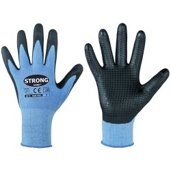 120 Paar HANTING STRONGHAND® Handschuhe aus Polyester und Elasthan mit Nitrilschaumbeschichtung in Blau/Schwarz, Kat