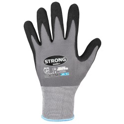 144 Paar NIFOA FLEX STRONGHAND® Arbeitshandschuhe aus Polyamid und Elastan mit Nitrilschaumbeschichtung, grau/schwarz