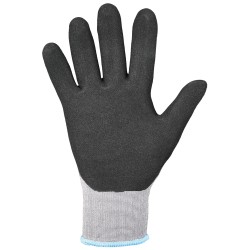144 Paar NIFOA FLEX STRONGHAND® Arbeitshandschuhe aus Polyamid und Elastan mit Nitrilschaumbeschichtung, grau/schwarz